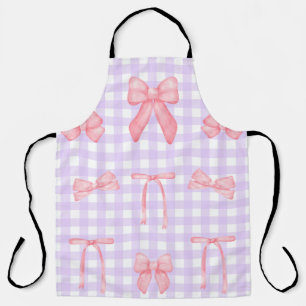 Coquette Lila Gingham & Rosa Schleife Schürze