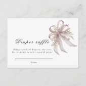 Coquette lila Schleife Baby Shower Begleitkarte (Vorderseite)