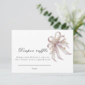 Coquette lila Schleife Baby Shower Begleitkarte (Stehend Vorderseite)