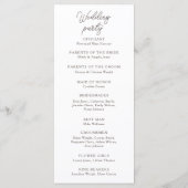 Coquette Lilac Bows Hochzeitsprogramm Programm (Rückseite)