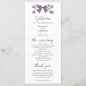 Coquette Lilac Bows Hochzeitsprogramm Programm (Vorderseite)