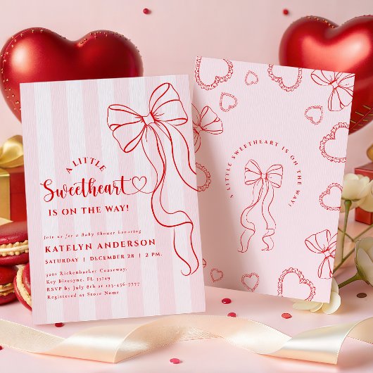 Coquette Little Sweetheart Baby Shower Invitation Einladung
