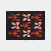Coquette Lobster Nk Bow Clean Girl Retro Aesthetic Fleecedecke (Vorderseite (Horizontal))