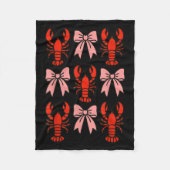 Coquette Lobster Nk Bow Clean Girl Retro Aesthetic Fleecedecke (Vorderseite)
