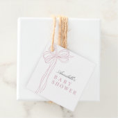 Coquette Long Pink Bow Ribbon Girl Baby Shower Geschenkanhänger (Beispiel)