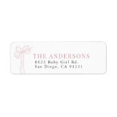 Coquette Long Pink Bow Ribbon Return Address (Vorne)