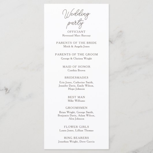 Coquette Magenta Bows Hochzeitsfeier Programm (Rückseite)