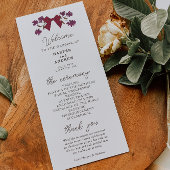 Coquette Magenta Bows Hochzeitsfeier Programm