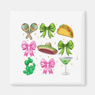 Coquette Mardi Gras Bow Lilie Mask Fat Tues Magnet