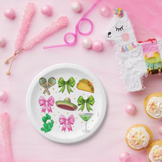 Coquette Mardi Gras Bow Lilie Mask Fat Tues Pappteller (Party)