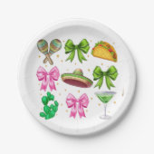 Coquette Mardi Gras Bow Lilie Mask Fat Tues Pappteller (Vorderseite)