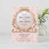 Coquette Marie Antoinette Rokoko Brautparty Einladung (Stehend Vorderseite)