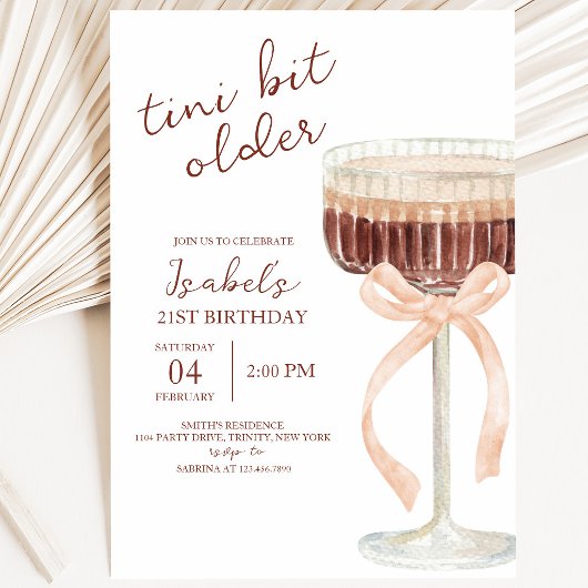 Coquette Martini Birthday Einladung