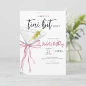 Coquette Martini Birthday Einladung (Stehend Vorderseite)