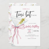 Coquette Martini Birthday Einladung (Vorne/Hinten)