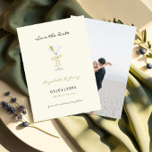 Coquette Martini Bow Handschrift Save the Date