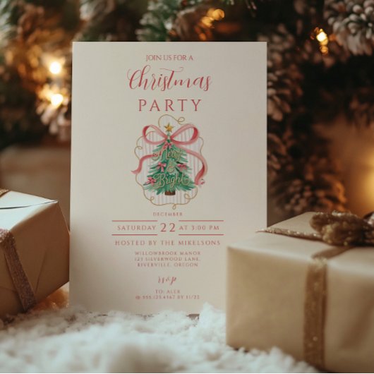 Coquette Merry & Bright Weihnachten Einladung