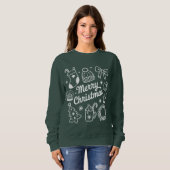 Coquette Merry Christmas Doodles Tree Bow Sweatshirt (Vorne ganz)