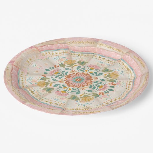 Coquette Mexican Talavera Pappteller (Schrägansicht)