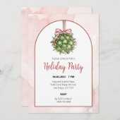 Coquette Mistletoe Watercolor Einladung (Vorne/Hinten)