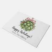 Coquette Mistletoe Watercolor Weihnachtsmatte Fußmatte (Schrägansicht)