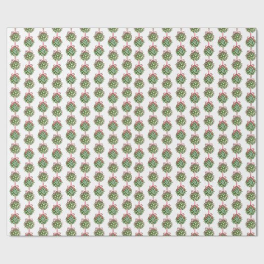 Coquette Mistletoe Watercolor Wrapping Paper Geschenkpapier (Saum)