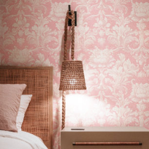 Coquette mit rosa Damastmuster Tapete