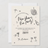 Coquette moderne Typografie New Yeats Eve Party Einladung (Vorderseite)