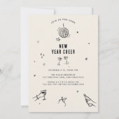 Coquette moderne Typografie New Yeats Eve Party Einladung (Rückseite)