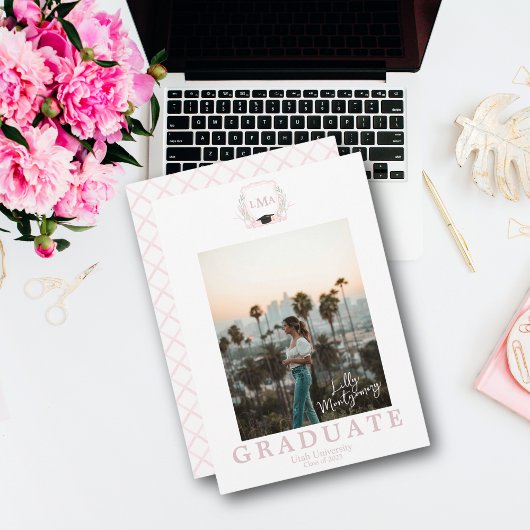 Coquette Monogram Foto Abschluss Ankündigung