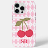 Coquette Monogram Pink Jacquard Pink Cherry Case-Mate iPhone Hülle (Rückseite)