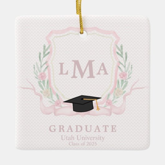 Coquette Monogramm-Abschluss Keramikornament (Vorderseite)