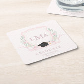 Coquette Monogramm-Abschluss Rechteckiger Pappuntersetzer (angewinkelt)