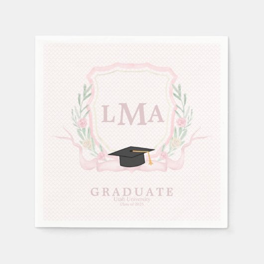 Coquette Monogramm-Abschluss Serviette (Vorderseite)