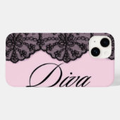 Coquette Monogramm Spitze Case-Mate iPhone Hülle (Rückseite (Horizontal))