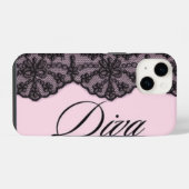 Coquette Monogramm Spitze iPhone Hülle (Rückseite (Horizontal))
