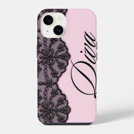Coquette Monogramm Spitze iPhone Hülle (Rückseite)