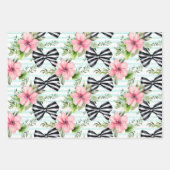 Coquette-Muster für Schwarzweiß-Streifen Geschenkpapier Set (Vorderseite 2)