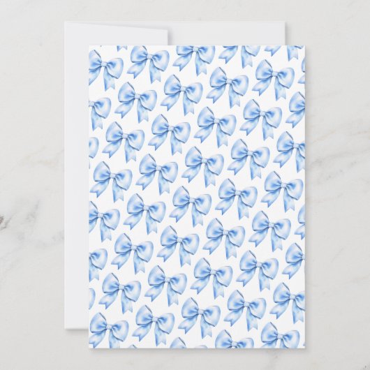 Coquette Navy Blue Bow Sweet 16 Party Einladung (Rückseite)