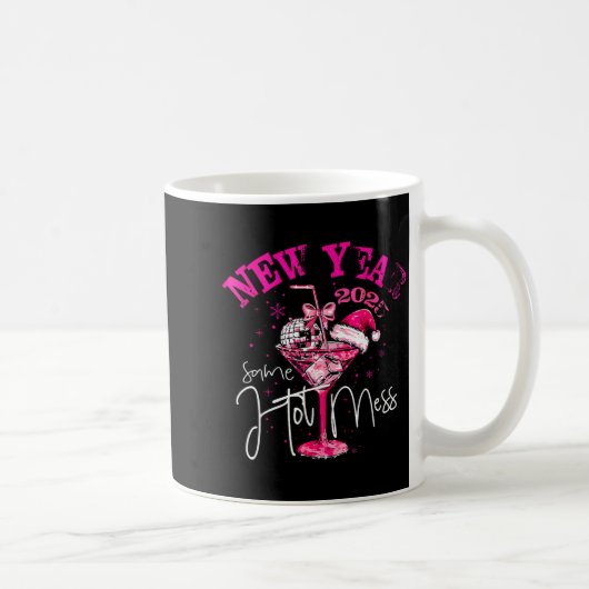 Coquette New Year Same Hot Mess 2025 Funny New Yea Kaffeetasse (Rechts)