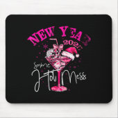 Coquette New Year Same Hot Mess 2025 Funny New Yea Mousepad (Vorne)
