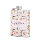 Coquette Niedlich Girly Pink Feminine Flachmann (Links)