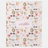 Coquette Niedlich Girly Pink Feminine Fleecedecke (Vorderseite)