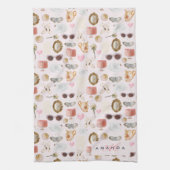 Coquette Niedlich Girly Pink Feminine Geschirrtuch (Vertikal)