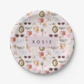 Coquette Niedlich Girly Pink Feminine Pappteller (Vorderseite)