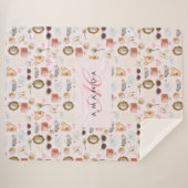 Coquette Niedlich Girly Pink Feminine Sherpadecke (Vorderseite (Horizontal))