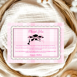 Coquette Niedlich Pink Bow Abschluss Dankeskarte