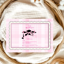 Coquette Niedlich Pink Bow Abschluss RSVP Karte