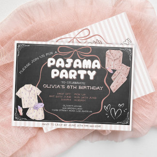 Coquette niedlicher Bug Pyjama Party Geburtstag Einladung