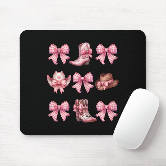 Coquette Nk Bow Cowgirl Boots And Hats Mousepad (Mit Mouse)